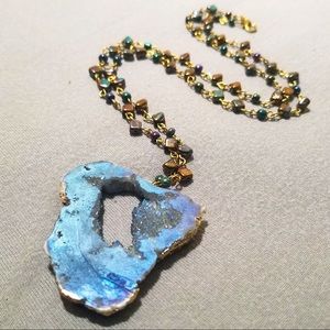 Blue Acrylic Handmade Necklace